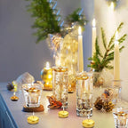 Floating Candles 3 Inch Unscented Dripless Wax 13-15Hours Burning, 12/24/36Pack Wedding Party Candles,for Centerpieces Suitable for Cylindrical Vases,Swimming Pool,Restaurant Decoration(12Pack,Gold)