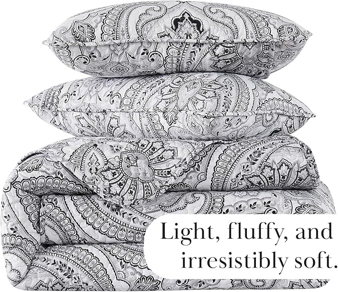 Southshore Fine Living, Inc. Farmhouse Bedding Quilt Set, Twin XL Coverlet, Oversized Quilt, Summer Coverlet, Lightweight Bedspread 2-Piece Set with One Matching Pillow Sham, Twin/XL Quilts, Black
