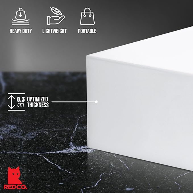 Red Co. Set of 3 Glossy White Acrylic Cube Display Nesting Risers with Hollow Bottoms - 2 Pack