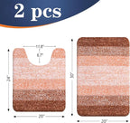 OLANLY Bathroom Rug Set 2 Piece, Soft Absorbent Microfiber Bath Mats and U-Shaped Contour Toilet Rug, Non-Slip, Machine Wash Dry, Plush Shaggy Bath Mats for Bathroom (30"x20"+24"x20", Orange)