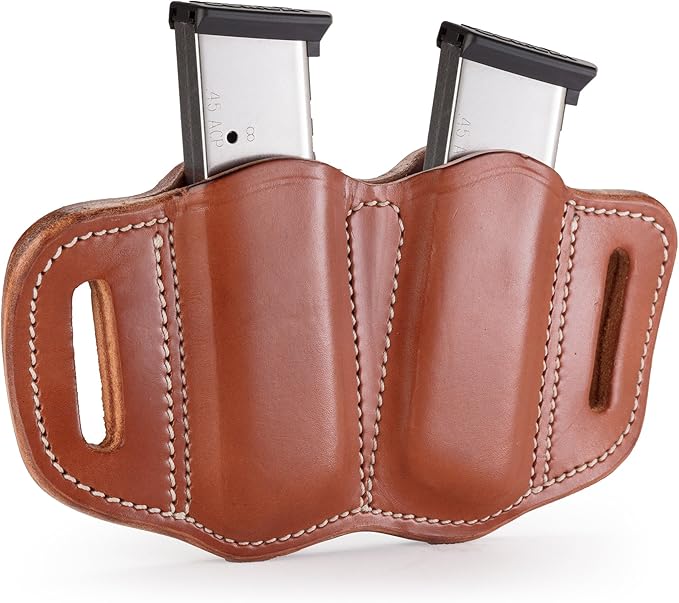 1791 Gunleather Mag Holster 2.1 - Double Mag Pouch for Single Stack Magazines, OWB Magazine Pouch for Belts