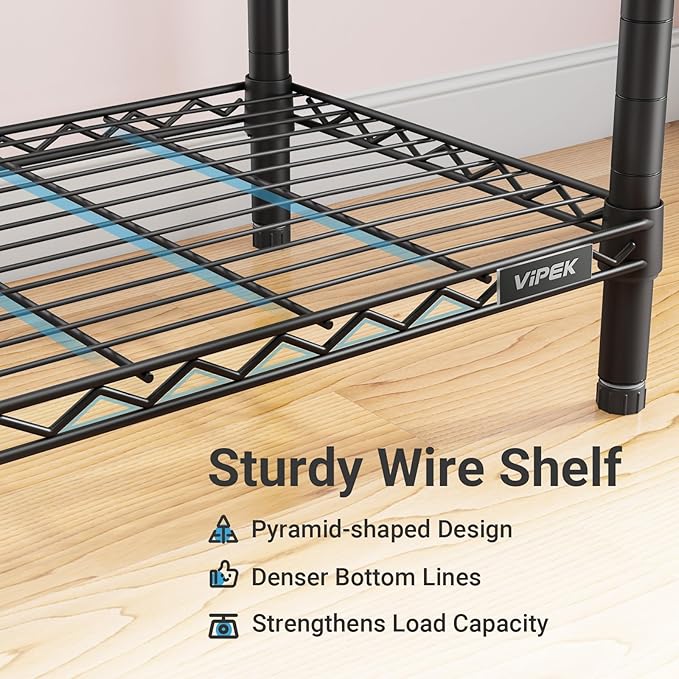 VIPEK V60 Extra Large Portable Closet Rack Heavy Duty Clothing Rack for Hanging Clothes Freestanding Wardrobe, Metal Closet for Bedroom Storage and Organizer, Load 1620lbs, Black