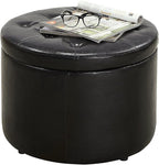 Convenience Concepts Designs4Comfort Round Shoe Ottoman, Black