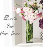 CYS Excel Glass Cylinder Vase (H:18" D:5") | Multiple Size Choices Glass Flower Vase Centerpieces | Hurricane Floating Candle Holder Vase
