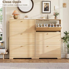 Nicetree Shoe Storage Cabinet, Slim Shoe Cabinet, Hidden Shoe Rack Cabinet, Shoe Storage Cabinet for Entryway, Hallway, Foryer, Natural Oak