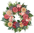 24-Inch Spring Wreath for Front Door with Hydrangeas Dahlias Daisy Silk Flowers and Berry Greenery for All Seasons Indoor Outdoor Wedding Farmhouse Porch Wall Living Room Home Wedding Decor