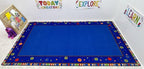 KIDCARPET.COM ABC Dots Rectangle Classroom Rug | Bordered Area Rug for Preschool Daycare Learning, 4' x 6'