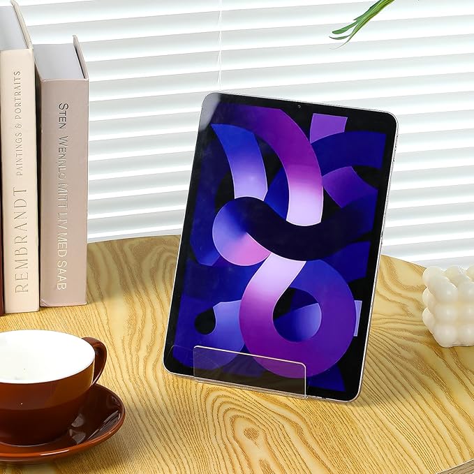 SHENLIU 12 Pack Clear Book Stand, 6x4 Inch Acrylic Easel Stand Book Display Holder, Display Stands for Album, CD, Music Sheets, Plate, Artworks, Phone, Tablet, Magazine, Postcard