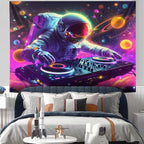 NYZE Astronaut Space Tapestry for Bedroom, Music Wall Tapestry, Party Decor Glow in the Dark Room Decor Tapestries, Cool Galaxy Planet Wall Hanging, Wall Hanging for Room Dorm 79in×59in