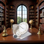 Wooden Sundial-Scientific Model Teaching Practical Wooden-Sundial Model Ancient Timers -Home Desk Decorations Clocks Specialty Clocks