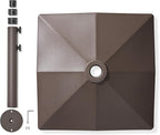 Casafield Patio Umbrella Base, 131lb Capacity, Fillable Heavy Duty Rolling Stand for Outdoor, Patio, Lawn, Deck, Poolside - Brown