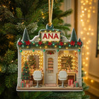Personalized Hair Salon Christmas Ornament 2025, Custom 2D Flat Acrylic Ornament, for Hairdresser, Stylist Keepsake, Beauty Salon Christmas Tree Decoration