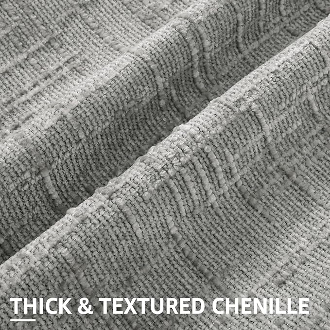 decorUhome Spring Neutral Grey Chenille Throw Pillow Covers 20x20 Set of 2 Textured Soft Cozy Slubby Couch Pillow Covers Modern Farmhouse Boho Decorative Pillow Cases for Bed Sofa Living Room