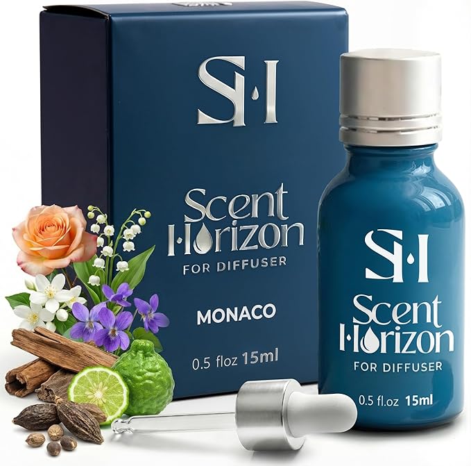 Monaco No.1008 Hotel Diffuser Oil Refill, 0.5 Fl oz | 15ml, Luxury Home Scent Fragrance Oil for Diffuser Ultrasonic and Waterless Diffuser Oil and Crafting, Long-Lasting Aroma