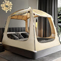 Bed Tent Bed Canopy Breathable 100% for Adult and Kids Light Reduction Sleeping Dream Tents Indoor Portable Big Space with String Light 4 Doors Twin Full Queen King Size