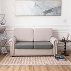 Waterproof Couch Cushion Covers, Replacement Sofa Cushion Covers, Stretch Individual Sofa Seat Cushion Slipcovers Furniture Protector for Kids Pets (2-Piece Loveseat Cushion Cover, Light Grey)