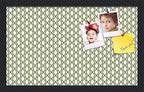 PinPix 20x12 Inch Cork Bulletin Board. This Decorative Framed Pin Board Comes with Yellow and Blue Waves Design and a Satin Black Frame. Ideal for Home Office Decor or Message Board (PinPix-321)