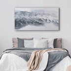 White Abstract Wall Art Decor Grunge Room Decor Art Grey Canvas Wall Decoration 20" x 40"Painting Artwork for Bedroom Home Office Dining Room Decoration