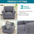 KRFOONN 2 Piece Chair Covers Printed Sofa Covers Couch Covers Washable Armchair Sofa Couch Slipcover Furniture Protector with Elastic Bottom for Living Room (Armchair, 67), Small
