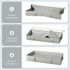2-Pack Under Bed Storage Containers, 6 Inches Tall Underbed Clothes Storage Organizer Bin with Sturdy Sidewalls/Bottom, Underbed Storage Bins 2 Storage Thin Bins