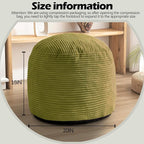 Sqodok Round Stuffed Pouf Ottoman for Foot Stools, 20"x 15" Corduroy Poufs Ottoman with Shredded Foam Filling, Washable Floor Poufs Foot Rest for Living Room Bedroom Home Decor and Office Chair