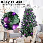 Purple 3.2" Large Christmas Balls - Christmas Tree Decoration Ornaments Shatterproof Hanging Balls for Birthday Halloween Holiday Wedding Decorations Set of 18pcs