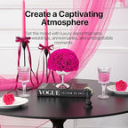 JoyFlower Preserved Flowers Vase Decor, Eternal Flower Stainless Steel Vases for Table Centerpieces, Fuchsia Forever Flower Vases Decorations for Home Party Wedding Bedroom Living Room House Decors