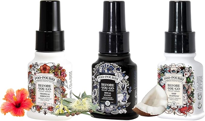 Poo-Pourri Ship Happens, Tropical Hibiscus, Royal Flush, 1.4 Ounce Set