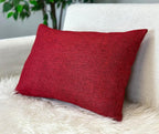 Aiking Home Woven Fine Faux Linen Throw Pillow Cover, Size 12"x18", Burgundy