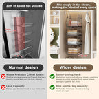 4" Extra Deeper Hanging Closet Organizers and Storage,4 Tier Foldable Wire Cabinet Shelves with 5 S Hooks,Small Metal Basket Bins for Clothes Sweaters Handbags, Wardrobe for Kitchen Laundry Room，Black