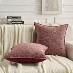 FUTEI Burgundy Decorative Throw Pillow Covers 12x20 Inch Set of 2,Soft Chenille Tweed Textured Lumbar Pillow Case,Modern Home Decor for Couch Bed Living Room
