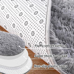 Noahas Fluffy Grey Rugs for Bedroom Living Room,2'X5' Oval Throw Rug for Kids Room,Shag Hallway Runner Rug,Small Soft Shaggy Bedside Non-Slip Plush Nursery Dorm Carpet Home Decor Aesthetic