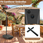 Giantex Fillable Cantilever Umbrella Base, 285 lbs HDPE Offset Umbrella Stand with Wheels & T-Shape Cross Base, Water & Sand Filled, Fits Poles up to 3'', for Garden Pool Deck