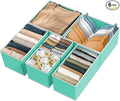Simple Houseware Underwear Drawer Organizer for Lingerie/Undergarment/Bra/Panty/Sock/Onesie, Set of 6, Turquoise