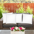 Covers & All Throw Pillow Inserts Only Pack of 4, Durable Soft Square 12 x 12 Inches 65 GSM Non-Woven Fabric with 15D Silicon Fiber Filling, Universal uses for Home Decor Office Indoor Outdoor