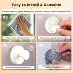 OUTXE Wreath Hanger for Front Door, Heavy Duty Suction Cup Reef Hook for Glass Window/Over Door, Christmas/Thanksgiving/Halloween/July 4th/Easter/Valentine/Winter/Fall/Summer/Spring (White, 2-Pack)