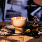 Blueme Nostalgia Candle | Bergamot & Musk | 6 Wick - Refillable Wellness Candle with Essential Oils, Hand Finished & Poured Soy Wax Blend Ceramic Vessel, Natural Cotton Wicks | Giant 45 oz