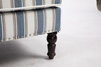 KEIKI Vintage Striped Accent Chair with Nailhead Trim, Upholstered Lounge Armchair for Living Room, High Back Reading Chair Bedroom