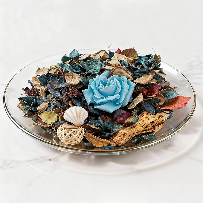 Potpourri Bag & Essential Oil Bracelet Set, Ocean Breeze Scent Potpourri Summer Bowl Filler, Beach Coastal Decor + Aroma Diffuser Stainless Bracelet, Women Gifts on Birthday, Christmas -Blue