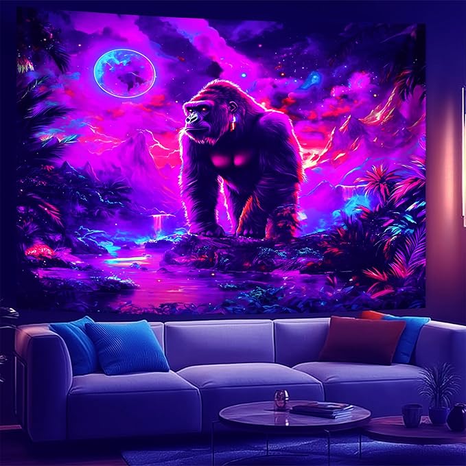 NYZE Astronaut Space Tapestry for Bedroom, Glow in the Dark Room Decor Wall Tapestries, Cool Galaxy Planet Wall Hanging, Wall Hanging for Men Guys Gamer Room Dorm Living Room 59in×51in