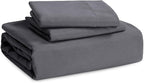 Bedsure Duvet Cover King Size with Fitted Sheet - 4 Pieces Prewashed Cotton-Like Extra Soft Bedding Set, Includes 1 Duvet Cover 104x90 Inches, 2 Pillow Shams, 1 Fitted Sheet, Dark Grey