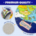 Outer Space Adventure 5x7 Kids Rug – Vibrant Galaxy Scene with Planets, Astronauts, Spaceships & Fun Details – Perfect Playroom or Bedroom Carpet for Learning & Imagination