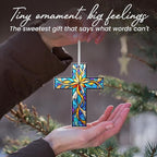 FLAGWIX Christmas Christian Gifts for Women Faith - Acrylic Ornaments 2025 for Tree Decorations - Cross Christmas Ornament, Catholic Spiritual Religious Gifts for Mom Grandma, Christian Gift Ideas
