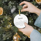 Meme Gifts Ornaments, Mother's Day Birthday Gifts for Grandma from Grandkids Grandchildren Ceramic Ornament Keepsake, Meme Definition Hanging Ornaments for Christmas Tree Decoration