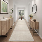 Art&Tuft Non-Slip Runner Rug - 3x8 Runner Rug Washable Low-Pile Rugs Runners, Soft Distressed Carpet Runner for Bedroom Bathroom Kitchen Laundry Living Room, Beige