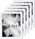 KTKDE 8.5x11 Picture Frame Set of 5,Certificate Frame White with Clear Plexiglass, 8.5 by 11 Picture Diploma Document Degree Frames for Wall and Tabletop,best gift