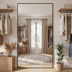 Full Length Mirror, 81"x41" Full Body Mirror, Oversized Floor Mirrors, Leaning Free Standing Mirrors, Hanging Mounted Large Mirrors for Bedroom Dressing Room, Cloakroom, Black