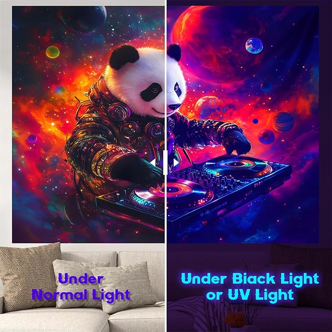 NYZE Astronaut Space Tapestry for Bedroom, Glow in the Dark Room Decor Wall Tapestries, Cool Galaxy Planet Wall Hanging, Wall Hanging for Men Guys Gamer Room Dorm Living Room 79in×591in