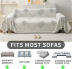 HAOMAIJIA Non Slip Couch Cover Sofa Covers for 3 Cushion Couch Washable sectional Couch Covers for Dogs pet Furniture Protector Couch Cover Blanket for Living Room (CQ-Black/Grey, 91"x134")