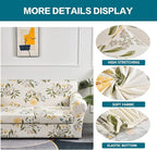 KRFOONN 3 Piece Stretch Sofa Couch Covers for 2 Cushion Couches Printed Sofa Loveseat Slipcover with 2 Separate Seat Cushion Covers Washable Sofa Slip Covers Furniture Protector (Loveseat, 24), Medium